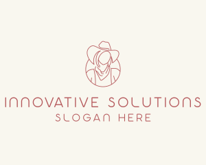 Cowgirl Farmer Woman logo design