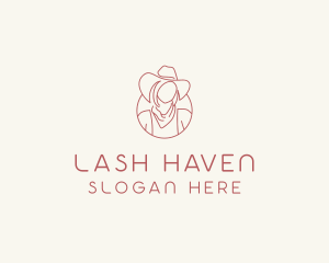 Cowgirl Farmer Woman logo design