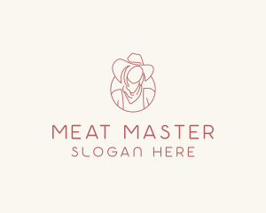 Cowgirl Farmer Woman logo design