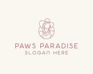 Cowgirl Farmer Woman logo design