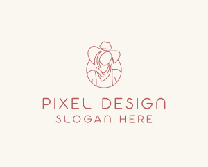 Cowgirl Farmer Woman logo design