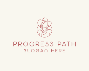 Cowgirl Farmer Woman logo design