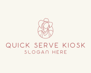 Cowgirl Farmer Woman logo design