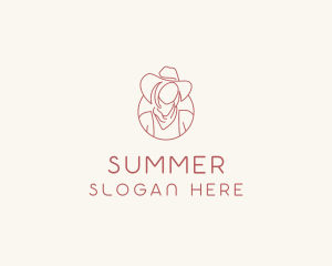 Cowgirl Farmer Woman logo design