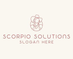 Cowgirl Farmer Woman logo design