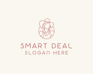 Cowgirl Farmer Woman logo design