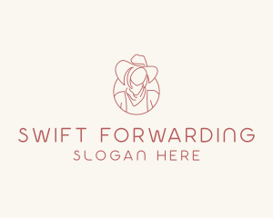 Cowgirl Farmer Woman logo design