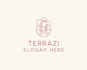 Cowgirl Farmer Woman logo design