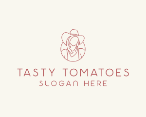 Cowgirl Farmer Woman logo design