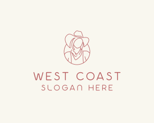 West - Cowgirl Farmer Woman logo design