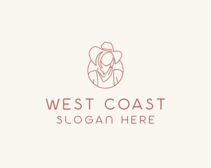 Cowgirl Farmer Woman logo design