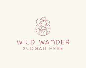 Cowgirl Farmer Woman logo design