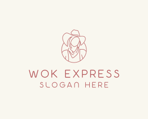 Cowgirl Farmer Woman logo design