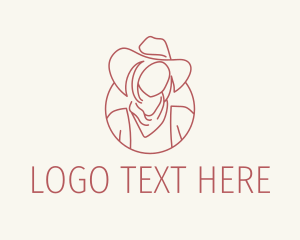 Saloon - Cowgirl Farmer Woman logo design