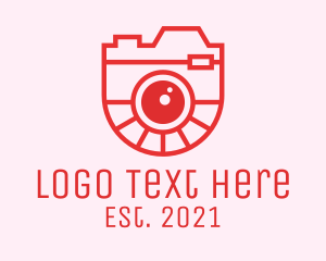 Travel Vlogger - Shield Photo Booth logo design