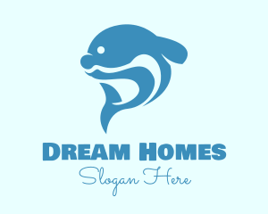 Blue Dolphin Tail Logo