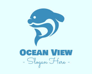 Blue Dolphin Tail logo design