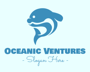 Blue Dolphin Tail logo design