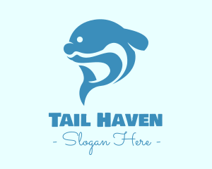 Tail - Blue Dolphin Tail logo design