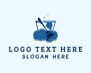 Hygiene - Bucket Mop Bubbles logo design