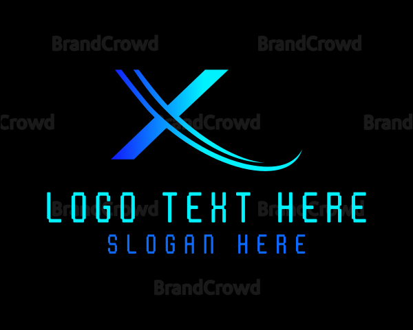 Gradient Blue Letter X Logo