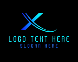 Telecommunication - Gradient Blue Letter X logo design