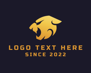 Cougar - Gold Wild Cougar logo design