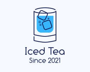 Glass Drink Ice Cubes  logo design