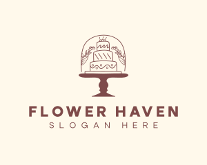 Flower Wedding Cake logo design