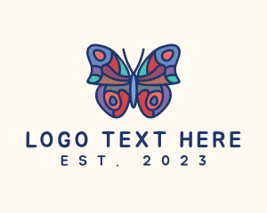 Flutter - Butterfly Insect Mosaic logo design