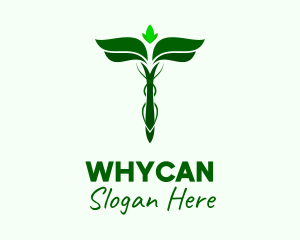 Green Herbal Caduceus Logo
