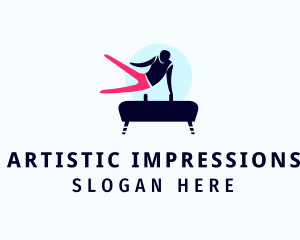 Exhibition - Pommel Horse Gymnast logo design