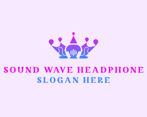 Headphone - Crown Headphone Stream logo design