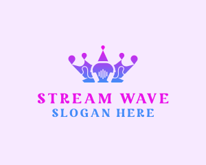 Streaming - Crown Headphone Stream logo design