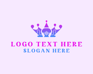 Singer - Crown Headphone Stream logo design