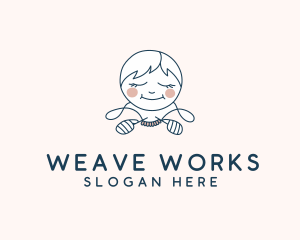 Loom - Girl Crochet Yarn logo design