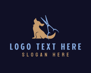 Dog - Pet Scissors Grooming logo design