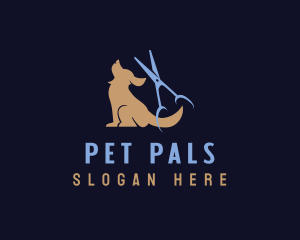  Pet Scissors Grooming logo design