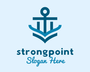 Ferry Cruise Anchor  logo design