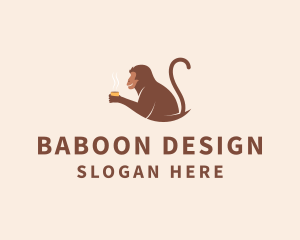 Baboon - Drinking Monkey Coffee logo design