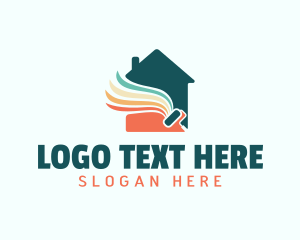Decorator - Colorful House Painter Brush logo design