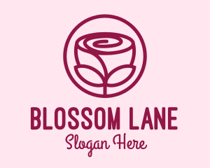 Rose Flower Emblem  logo design