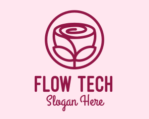 Rose Flower Emblem  logo design