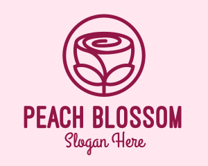 Rose Flower Emblem  logo design