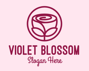 Rose Flower Emblem  logo design