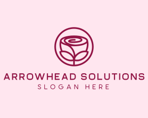 Rose Flower Emblem  logo design