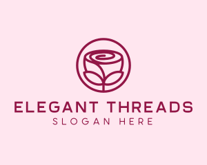 Rose Flower Emblem  logo design