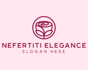 Rose Flower Emblem  logo design