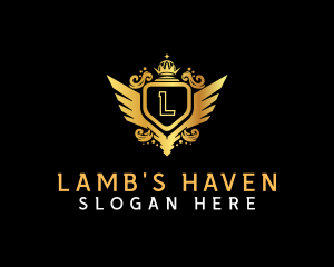 Luxury Shield Wing  logo design