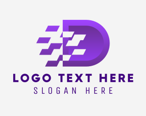 Purple - Gaming Pixel Letter D logo design